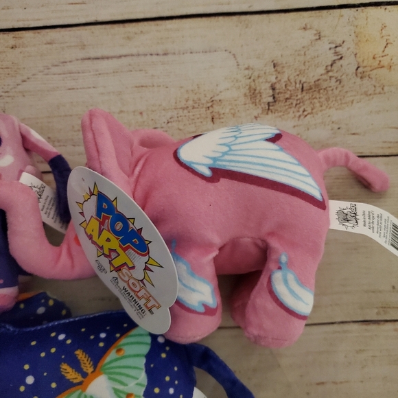 Lot of 3 NEW Pop Art Soft 7" Elephant Plush Gypsy, Angelphant, Dahli - Picture 7 of 9